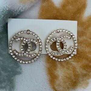 Elegant Fashion Silver Crystal Stud Earrings $10